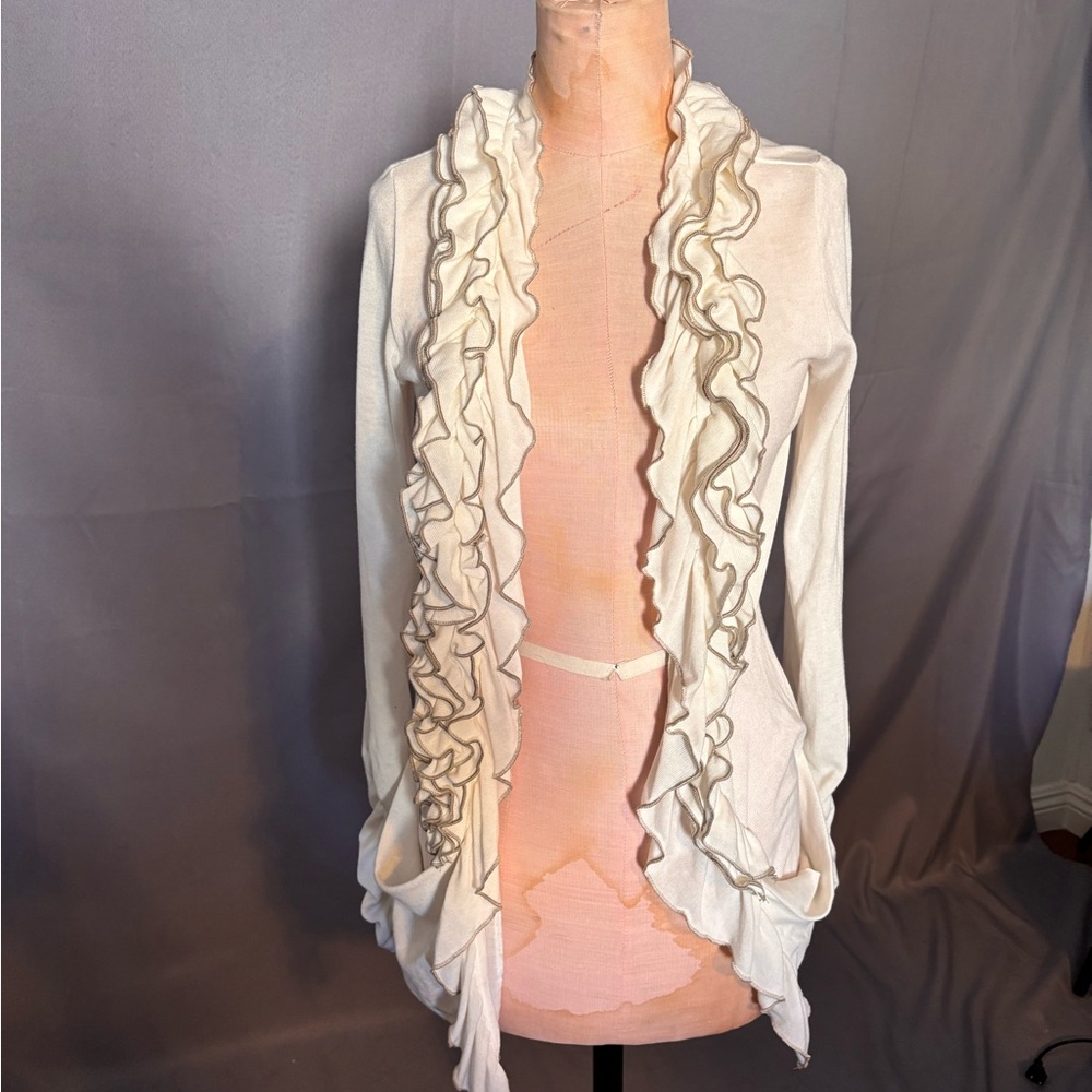 Maurices Cream Ruffled Sweater